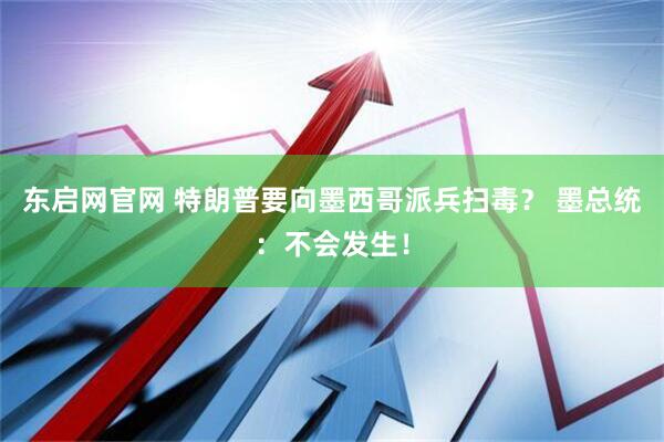 东启网官网 特朗普要向墨西哥派兵扫毒？ 墨总统：不会发生！